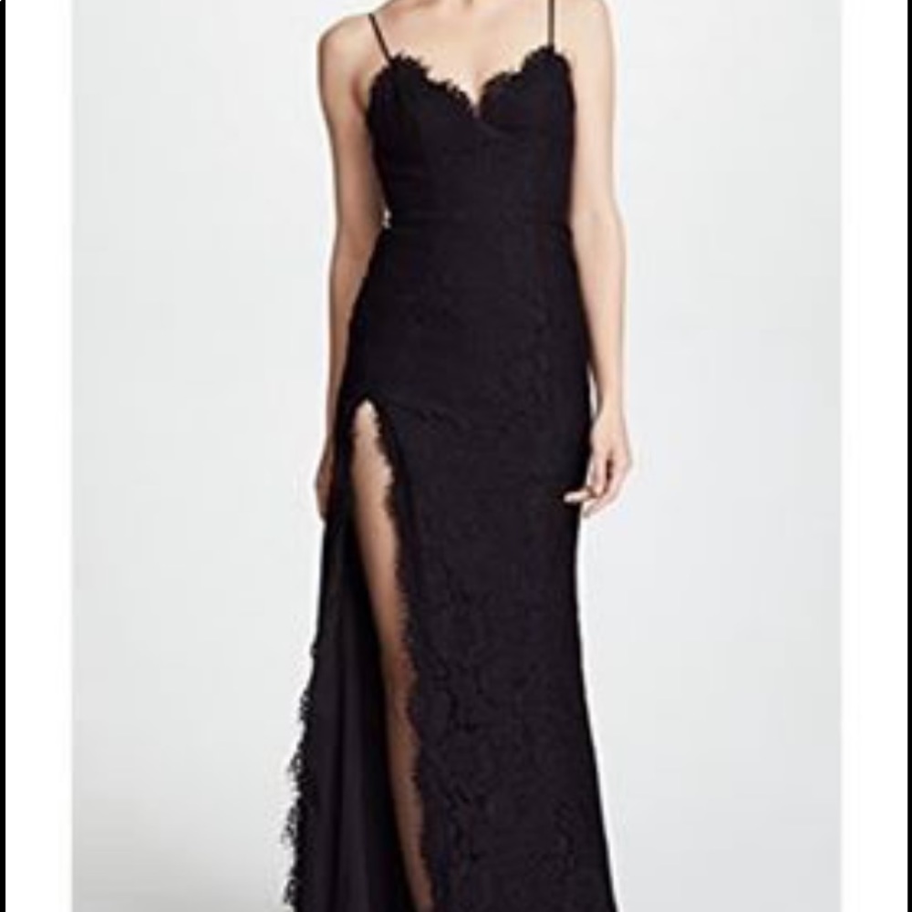 fame and partners navy blue prom dress